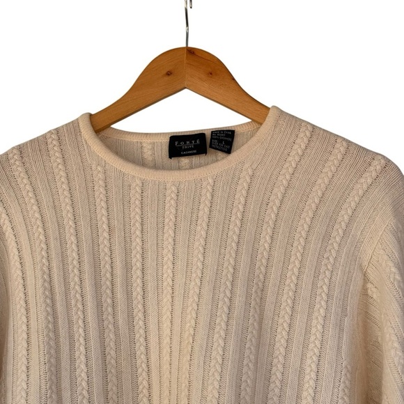 Forte’ Prive Cream Cashmere Pull On Cardigan SzL - Picture 3 of 6